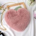 Miniatyrbild 1 av 11: Mjuk Love Axelväska Mode Love Hjärta Form Messenger Bag Söt Vinterväska - Pink One size