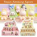 Miniatyrbild 9 av 11: Tecknad Labubu Resin Flocking Docka Blind Box Hänge Söta Bokväska Tillbehör Skrivbord Söta Roliga Små Ornament First generation 1pcs