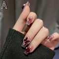 Miniatyrbild 4 av 11: Bärbar Nagelplåster Ren Åtrå Vind Medium Längd Falska Naglar Nagelplåster Bär L1I4 1 set