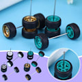 Miniatyrbild 7 av 11: Anpassade Alloy 1:64-ekrar, hjul och däck, Real Riders-gummi för Hot Wheels W6F3 golden onesize