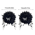 Miniatyrbild 2 av 11: Svart fjäder tofs blomma hårklämmor för kvinnor och flickor Elegant W1E7 X4I3 Black 13cm