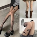 Miniatyrbild 8 av 11: 2024 Nya Svarta Sidenstrumpor Anti-hake Sidenstrumpor Botten Tights~ Fjäril G1 B3V6  white three