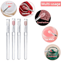 Miniatyrbild 4 av 11: Kvinnors Bärbara Silikon Mini Läppbalsam Borstar Läpp Makeup Mask Ap pink transparent handle