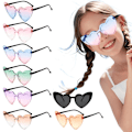 Miniatyrbild 3 av 11: Kärlek Hjärta Solglasögon Kvinnor Mode Oversize Shades Solskyddsglasögon Sommarresa M4r3 Tea One size