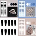 Miniatyrbild 6 av 11: Manikyr Enfärgad Falska Naglar Lång Nagel Konstgjord Nagel Falska Trapetsformade Konstnaglar P4r3 style 1 1set