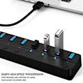 Miniatyrbild 7 av 11: Hub Splitter Extender 7-port Usb3.0 Adapter Höghastighets Splitter Notebook En-till-fyra Extender 3 R1u2