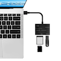 Miniatyrbild 6 av 9: Usb3.0 Hub Card Reader Dockningsstation Höghastighetskortläsare 2 i 1 SD/Tf M2/MS