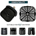 Miniatyrbild 3 av 9: 2-pack Food Safty Air Fryer Plattbyte Grill Pan Air Fryer bricka Metallmaterial för Instant Vortex 6QT Air Fryers