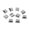 10 st Micro USB Typ B Honkontakt 180 Grader 5-stift SMD SMT Lödkontakt