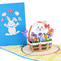 Miniatyrbild 1 av 11: 3D för pop up-kort Glad påsk gratulationskort kaninvykort med kuvert Gi null - B
