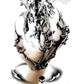 Miniatyrbild 6 av 11: Gotisk Punk Svart Skelett Full Finger Ringar Justerbar Metall Finger Klo A