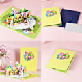 Miniatyrbild 8 av 11: 3D för pop up-kort Glad påsk gratulationskort kaninvykort med kuvert Gi null - B