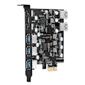 Miniatyrbild 6 av 7: PCI-e USB3.0-kort 7 portar Typ C (2) Typ A (5) med FL1100-chip utan extra power för stationär dator