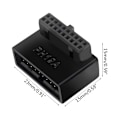 Miniatyrbild 11 av 11: Dator Moderkort Header Adapter USB 3.0 19P/20P 90 Degree L rätvinkel Desktop Converter Moderkort Converter B