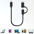 Miniatyrbild 2 av 10: USB till USB C-kabel 2 i 1 USB3.0 USB A/C till C Snabbladdningskabel USB Typ C till Typ C Laddningssladd 10 Gbps Data Sync