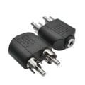 Miniatyrbild 8 av 9: 3,5 mm hona till dubbelt hanljud (RCA) adapter 1 hona till 2 hane 1/8 tum, hona aux-jack till 2RCA hane-omvandlare