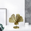 Miniatyrbild 8 av 11: Nordic Ljusstake Smidesjärn Ljusstake Creative Leaf Kandelaber Desktop Ornament Vardagsrum Sovrum Restaurang Gold A