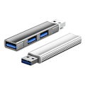 Miniatyrbild 9 av 11: Aluminium USB Hub 3 Port USB 3.0 Adapter Extension USB 2.0 Dock Station UltraSlim Portable Data Hub USB Splitter Gray
