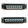 Miniatyrbild 4 av 11: 8-portars rak genom LC optisk fiberpatchpanel RJ45 nätverkskabeladapter Jack Ethernet distributionsram UTP 19"