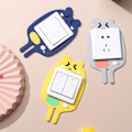 Miniatyrbild 3 av 10: Cartoon Paste Type Switch Cover Hushållsbrytare Lysande Vardagsrum Inredning Påminnelse Pasta Flexibel pluggkrok Blue