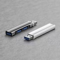 Miniatyrbild 7 av 11: Aluminium USB Hub 3 Port USB 3.0 Adapter Extension USB 2.0 Dock Station UltraSlim Portable Data Hub USB Splitter Gray