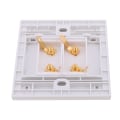 Miniatyrbild 7 av 10: Ljudpanelsuttag 2 högtalare 4 bindningsstolpe Bananjack-kontakt Kanaler Vägguttag Platta Surround Sound Frontpanel