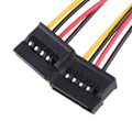 Miniatyrbild 5 av 6: Serieport Sata 1 till 2 Splitter Power Dual Sata 15Pin Power Line till Large 4Pin IDE Power Cord Converter Extension