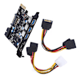 Miniatyrbild 5 av 8: PCI-E USB3.0-kort 5-portar typ C (2) TypA (3) FL1100 Chip 5 Gbps utan extra power för stationär dator PC