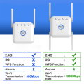 Miniatyrbild 2 av 11: 5G Wifi-signalförstärkare Long Range Wifi Repeater Wi-Fi Network Extender 1200Mb 5Ghz trådlös wi-fi-booster Black US