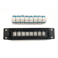 Miniatyrbild 6 av 11: 8-portars rak genom LC optisk fiberpatchpanel RJ45 nätverkskabeladapter Jack Ethernet distributionsram UTP 19"