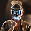 Miniatyrbild 4 av 10: LED Glödande Masker Skull Shape Ljusmask Dansfester Bar Dance Mask PP Masker