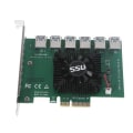 Miniatyrbild 4 av 11: PCI-E till PCI-E Adapter 1 till 6 PCI-Express Slot 4x till 16x USB 3.0 Special Mining Riser Card Pcie Extender för BTC Mining