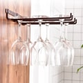 Miniatyrbild 6 av 10: Vinglasställ Väggmonterat Stemware Vinglashållare Glasögon Förvaringshängare Metall Organizer för barkök 2 färger A