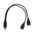 Miniatyrbild 3 av 8: USB 2.0 Typ A 1 hane till 2 hona Y-Splitter Data Sync Laddningsförlängningskabel