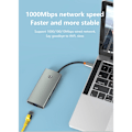 Miniatyrbild 5 av 11: USB C Hub 6 i 1 Adapter Dockstation Stöd 4KHDMI2.0 2xUSB 3.0 PD100W Laddning Rj45 Ethernet-kontakt null - HC606A
