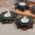 Miniatyrbild 7 av 11: Hartsljushållare Form Lotus värmeljus Form Ljusstake Form för DIY-smyckeskrin Heminredning