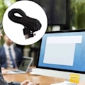 Miniatyrbild 5 av 11: Mini USB B Typ 5-stift hane vänster/höger vinklad 90 grader till USB2.0 hane laddningssladd Bend left
