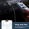 Miniatyrbillede 5 af 8: Bil Bluetooth 5.3 Transmitter 3.5mm Trådløs Lydadapter til Musikstreaming