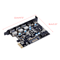 Miniatyrbild 7 av 8: PCI-E USB3.0-kort 5-portar typ C (2) TypA (3) FL1100 Chip 5 Gbps utan extra power för stationär dator PC