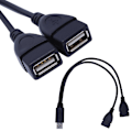 Miniatyrbild 2 av 8: USB 2.0 Typ A 1 hane till 2 hona Y-Splitter Data Sync Laddningsförlängningskabel