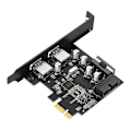 Miniatyrbild 8 av 11: PCI-E till 2-portar USB 3.0 expansionskort PCI för Express Desktop External Controller Adapterkort med 19-stifts power