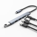 Miniatyrbild 3 av 10: USB Hub 3.0, 5 i 1 typ C dockningsstation med 65W PD-laddning och aluminiumlegeringskropp för Windows, för Mac, Linux