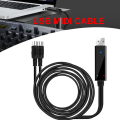 Miniatyrbild 2 av 7: USB IN-OUT MIDI-kabel One In One Out-gränssnitt Linjekonverterare PC till musiktangentbord Adaptersladd 2 meter Längd