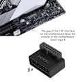 Miniatyrbild 7 av 11: Dator Moderkort Header Adapter USB 3.0 19P/20P 90 Degree L rätvinkel Desktop Converter Moderkort Converter B
