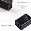 Miniatyrbild 8 av 11: Omvandlare batteriklämma 12V-24V QC3.0 USB -laddare Power 3 portar Shunt automatiskt laddning för Android