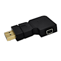 Miniatyrbild 1 av 11: 90 graders DisplayPort till Mini DisplayPort videokabeladapter DP hane till mini DP hona UPP/NER/VÄNSTER/HÖGER Vinklad Svart Right bend