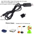 Miniatyrbillede 2 af 11: QC3.0 USB/Type C PD til 5V-12V justerbart Step Up-kabel Strømkabel 1m