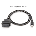 Miniatyrbillede 1 af 6: 16-pin OBD2 til USB-port oplader adapter kabel stik diagnostisk værktøj