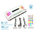 Miniatyrbild 7 av 11: Coolmoon ARGB Controller Fläkt för Smart Remote Control 4Pin PWM 3Pin ARGB Cooling för PC för Case Chassis Radiator White