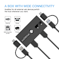 Miniatyrbillede 2 af 7: Type C og USB 3.0 Switcher til Dobbelt Computer Enhed Deling USB A Type C